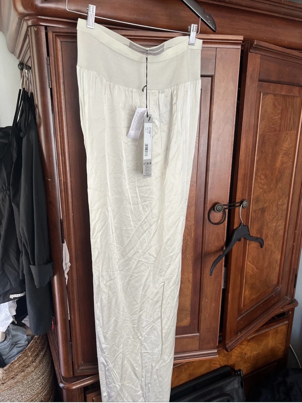 Rick Owens Hollywood S/S 25 raw hem pull on slit Maxi Skirt 41 dinge size 44/8